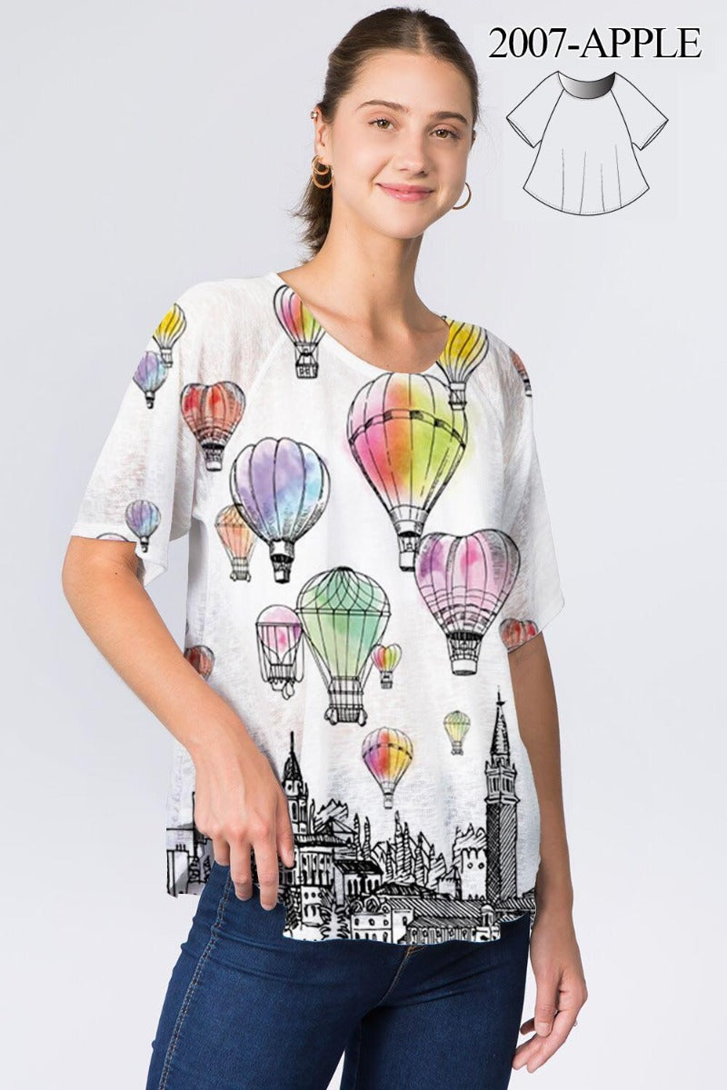 Et' Lois Plus Size Hot Air Balloon Apple Top C2007W-311