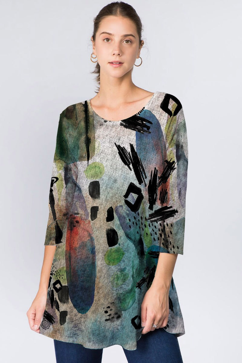 Et' Lois Plus Size Multi Color Pullover Tunic H3071-375