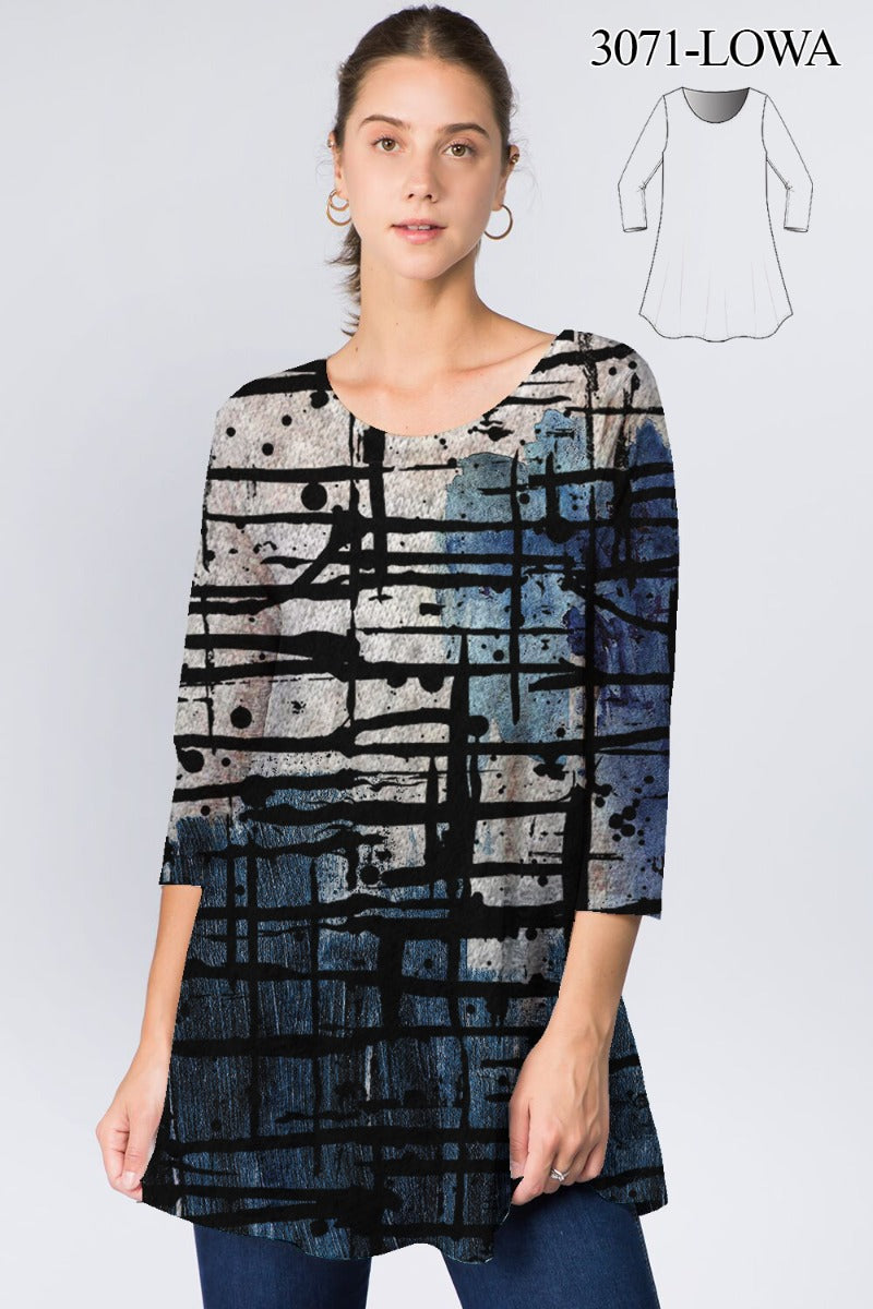 Et Lois Plus Size Multi Printed Long Tunic H3071G-406