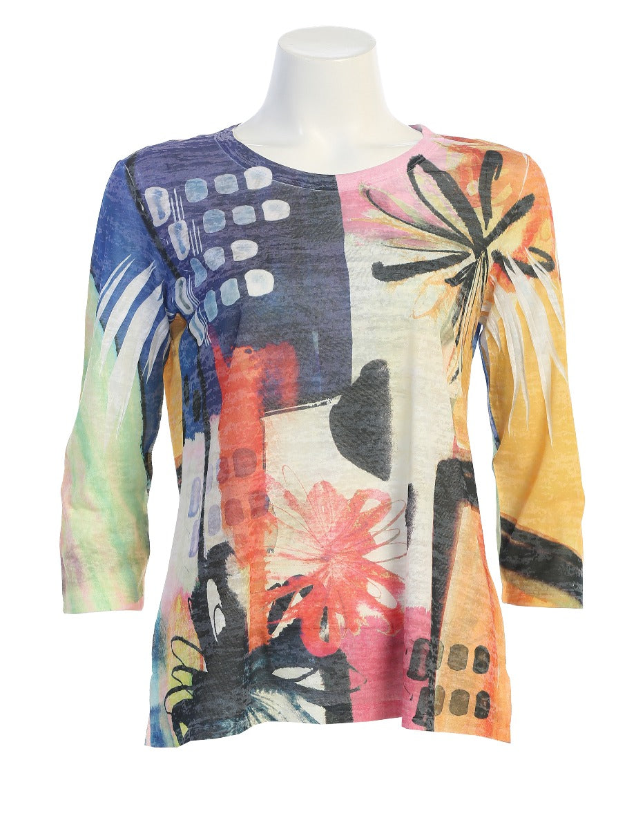 Jess & Jane Plus Size Multi Provence Light Weight Tunic 44-1494X