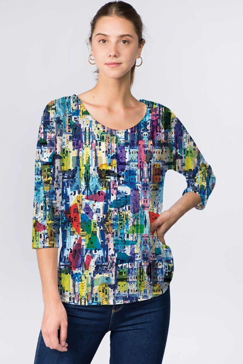 Et'Lois Plus Size Printed Fiona Top C2001W-486