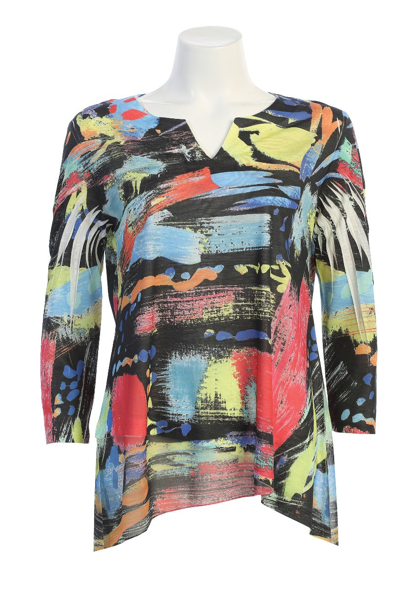 Jess & Jane Plus Size Rosetta V-NK Tunic 61-1486X