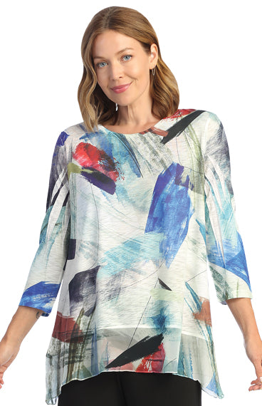 Jess & Jane Plus Size Multi Vista Tunic 63-1646X