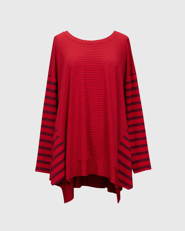 Alembika Raspberry Stripe Trapeze Top 7AT419R