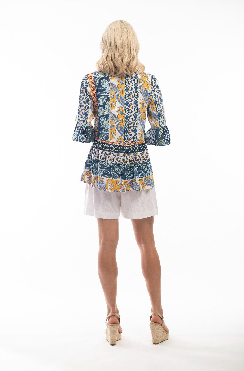 Orientique Plus Size Multi Button Front Blouse 6219