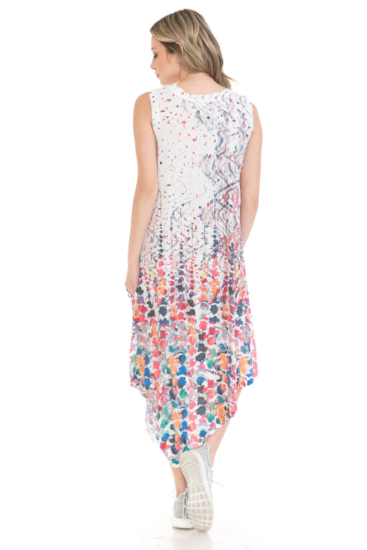 Cubism Plus Size Asym Hem Pocket Tank Dress 153-16404X