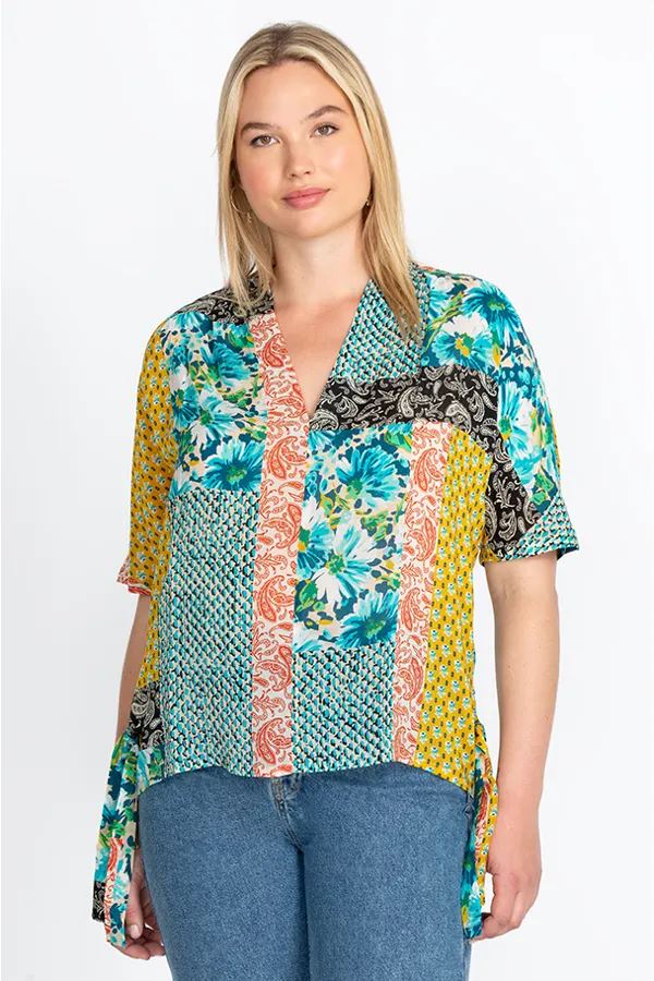 Johnny Was Plus Size Paisley Ravene Top C12322-A5X