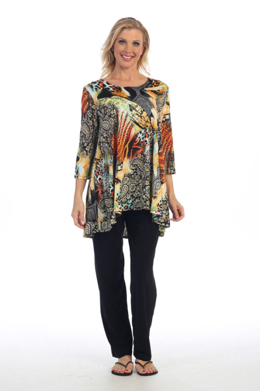 Caribe Plus Size Printed 2 Pocket Tunic C1431P108