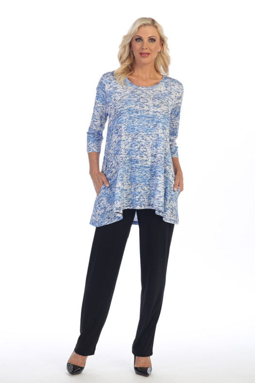Caribe Plus Size Printed 2 Pocket Tunic XC1431P262