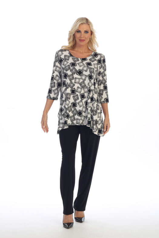 Caribe Plus Size Printed 2 Pocket Tunic XC1431P263