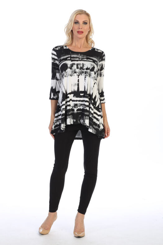 Caribe Plus Size Printed 2 Pocket Tunic XC1431P285