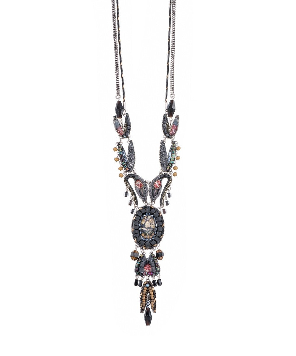 Ayalabar Moon Jet Long Necklace 013C3088