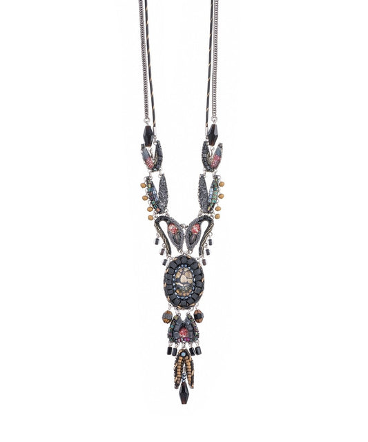 Ayalabar Moon Jet Long Necklace 013C3088