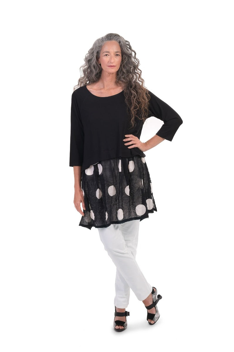 Alembika Circles Jersey/Chiffon Crinkle Tunic ST320C