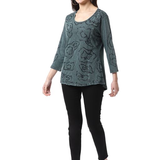 Parsley & Sage Plus Size Teal Shiloh Top 22F548CP