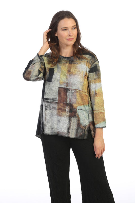 Jess & Jane Plus Size Heather Misty Printed French Brush Tunic FB1-1524X