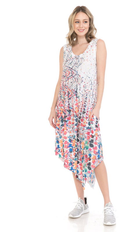 Cubism Plus Size Asym Hem Pocket Tank Dress 153-16404X