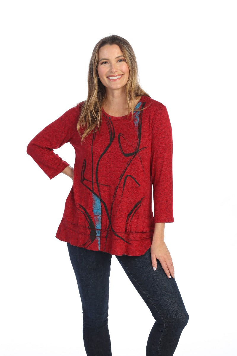 Jess & Jane Plus Size Red Willow Gold Brushed Hacci Tunic GB4-1460X