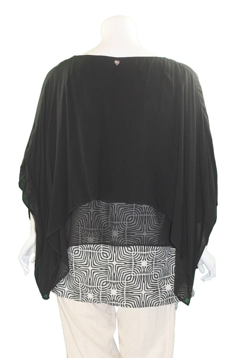Mat Fashion Black/Tan Layered Tunic 7301.1042