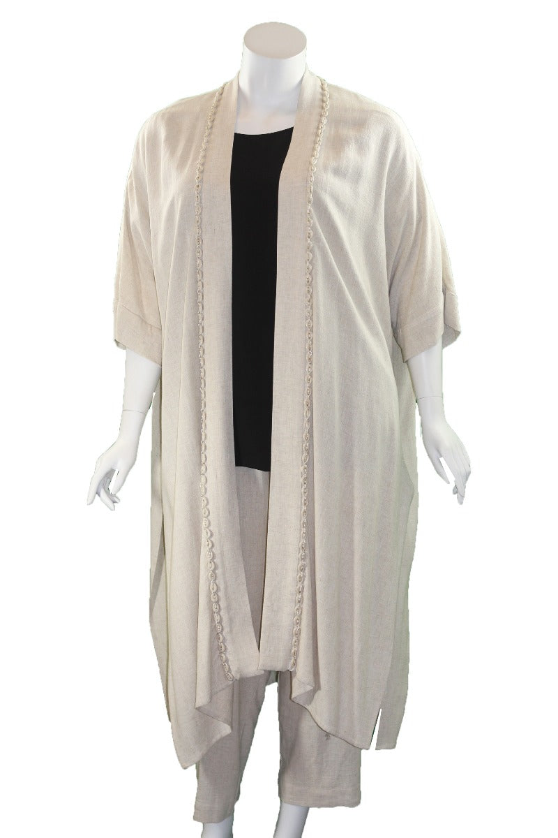 Mat Fashion Natural Open Front Kimono 7301.4016