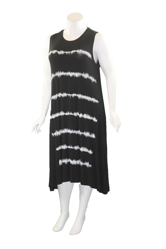 Mat Fashion Black Tie Dye Sleeveless Dress 7301.7143