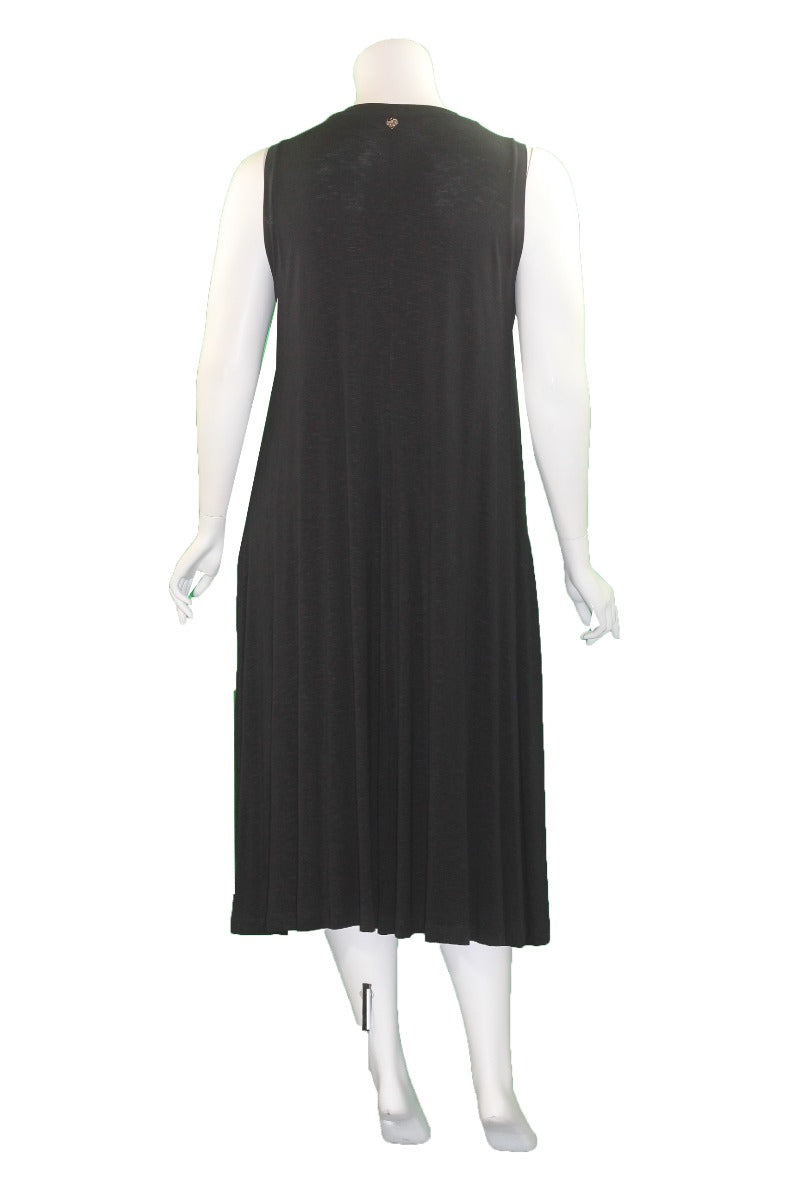 Mat Fashion Black Tie Dye Sleeveless Dress 7301.7143