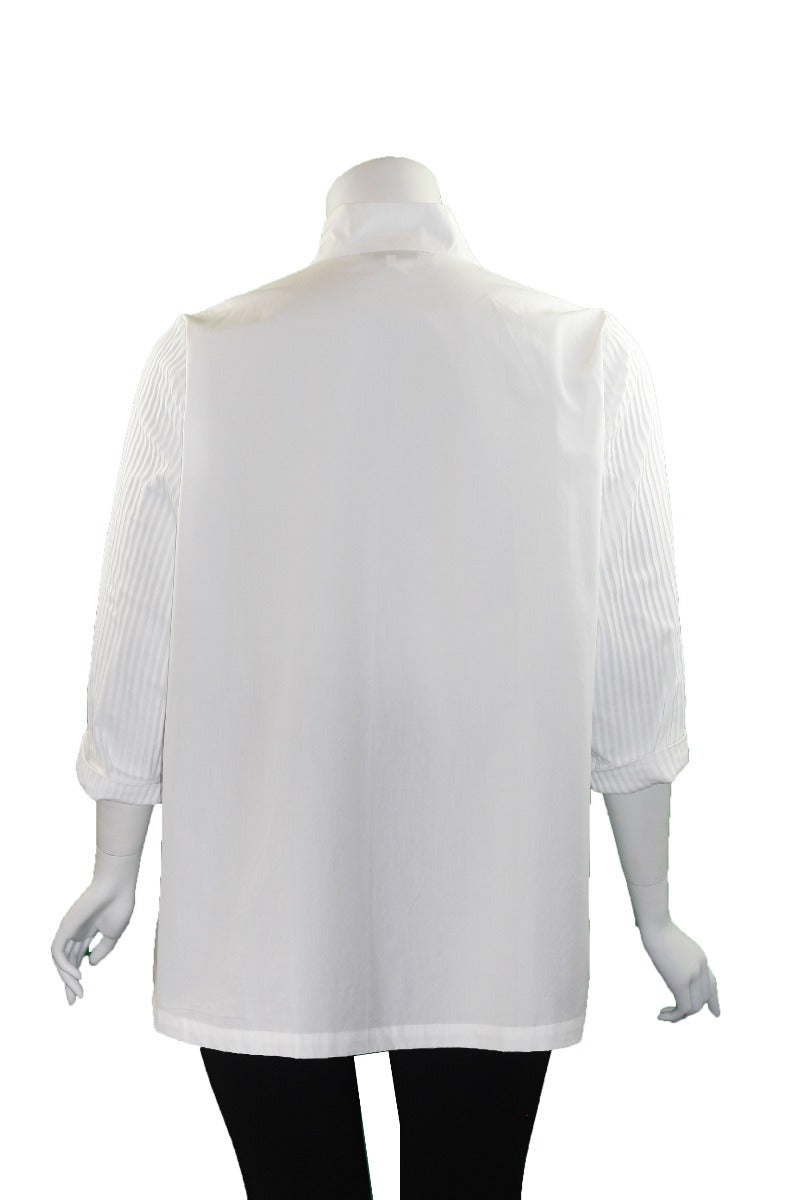 Redwood Court Plus Size White Pin Tuck Shirt SH6651