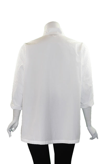 Redwood Court Plus Size White Pin Tuck Shirt SH6651
