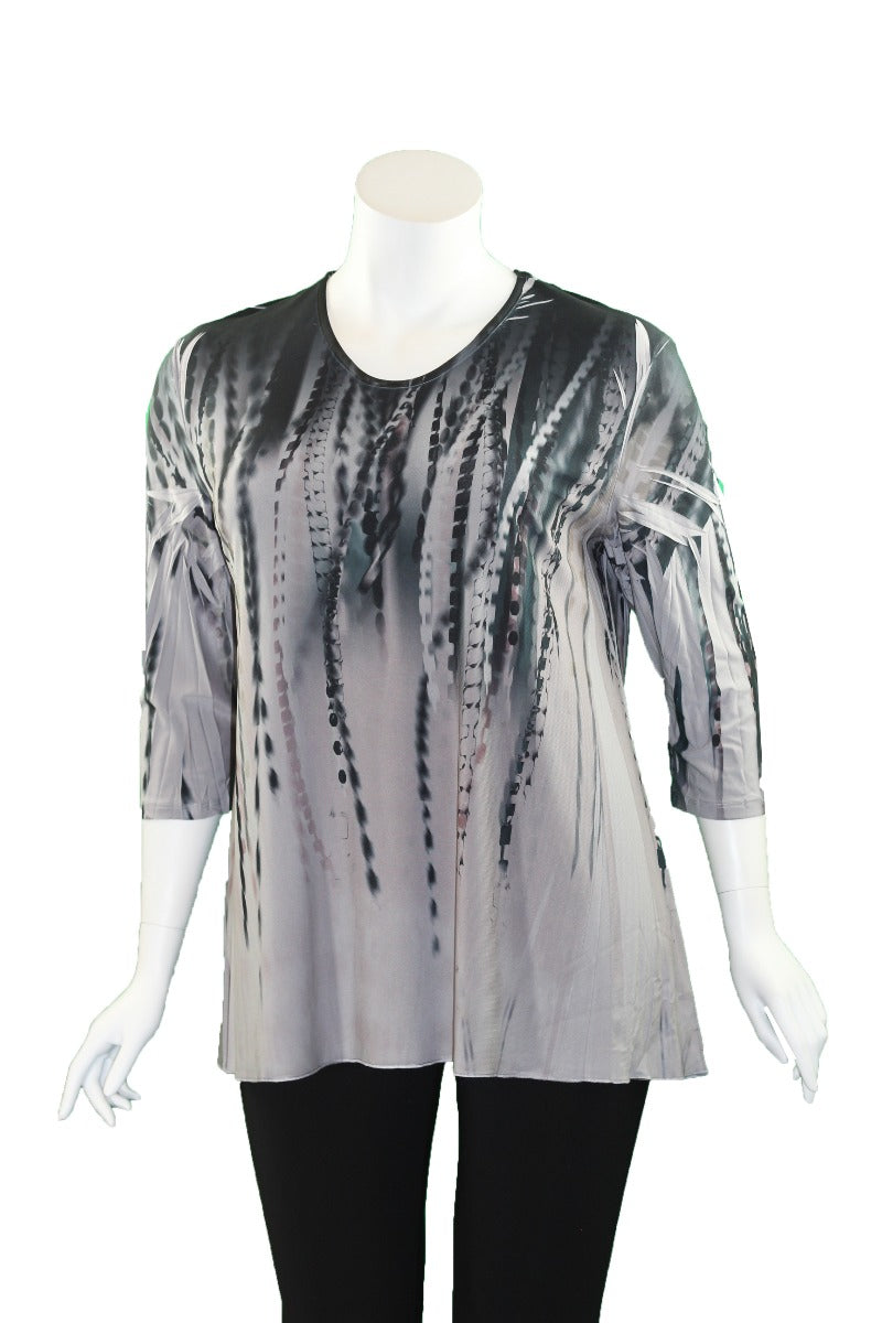 Sole Dione Studio Plus Size Black Ropes Printed Tee 855