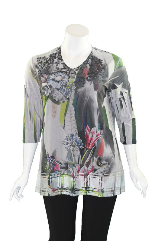 Sole Dione Studio Grey Floral Print Tee 869