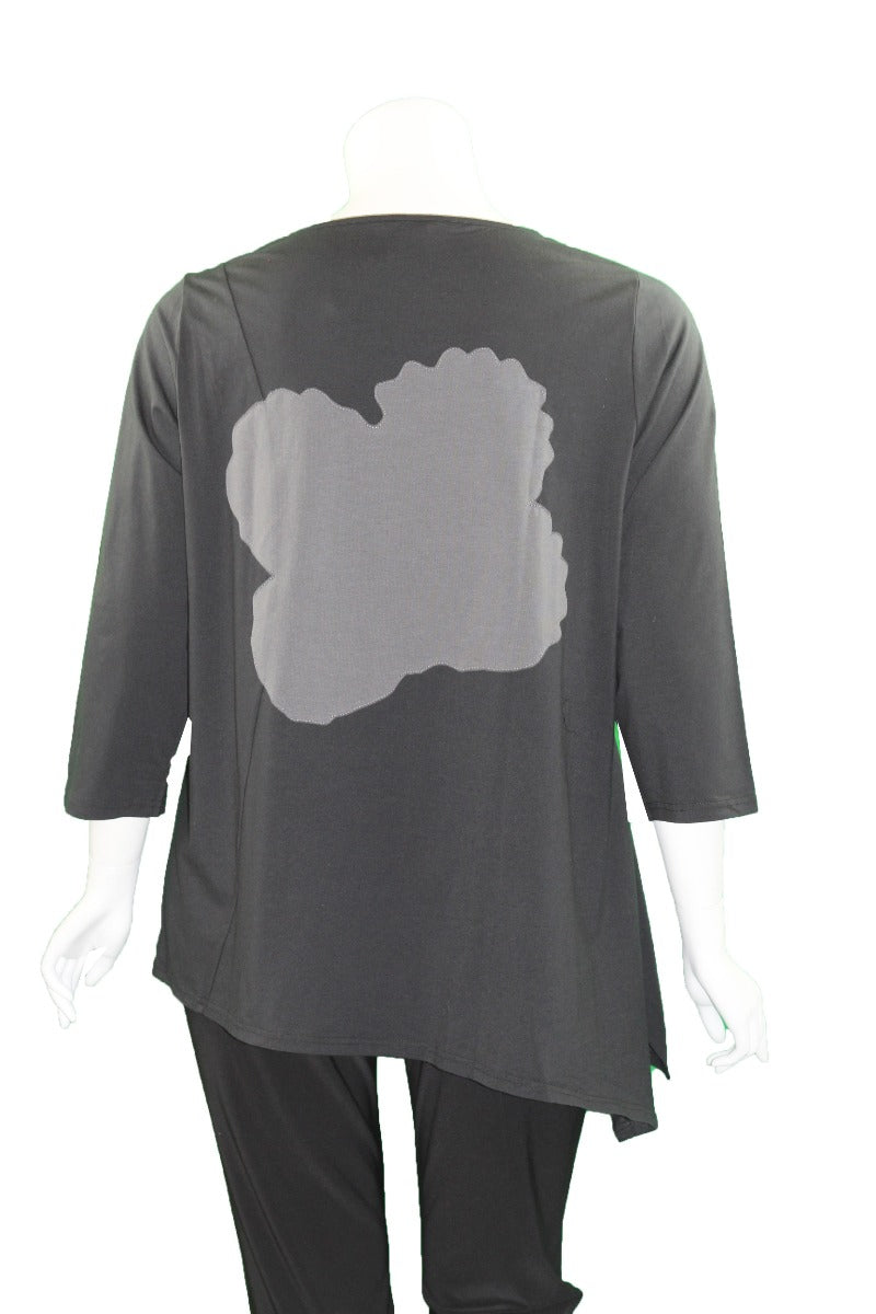 Redwood Court Plus Size Black/Floral Tunic T722C-20