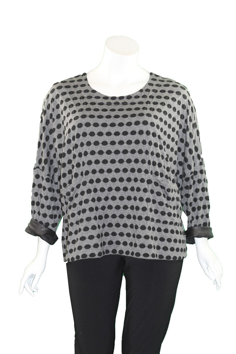 Kozan Plus Size Black Dice Sam Pullover Top TX-4100
