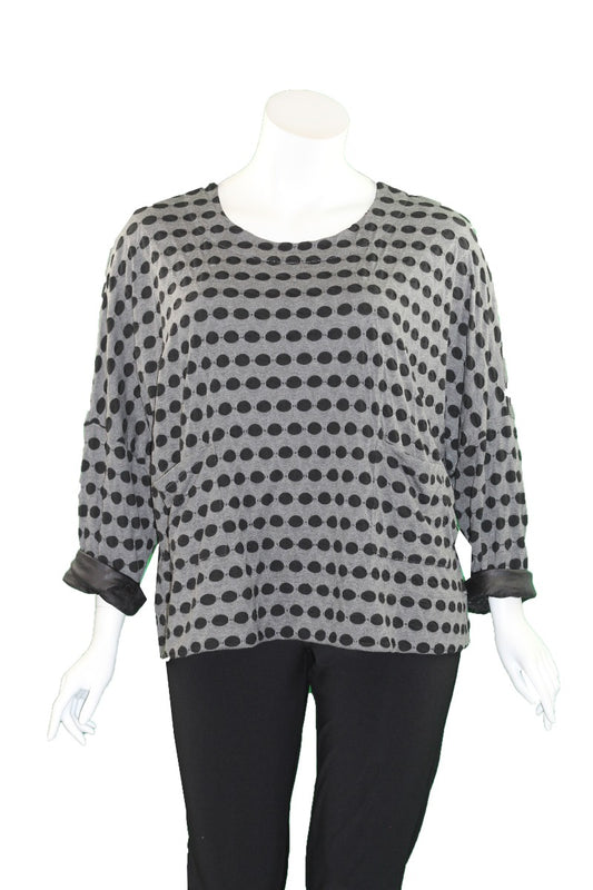 Kozan Plus Size Black Dice Sam Pullover Top TX-4100