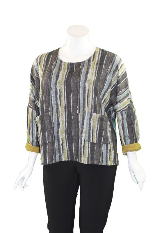 Kozan Plus Size Bark Striped Sam Sweater SP-4100