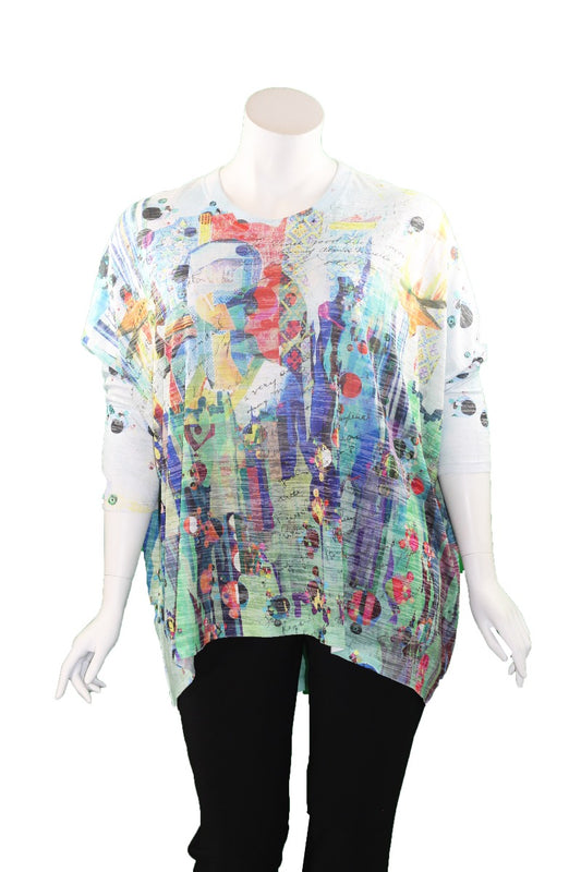 Inoah Oversized Multi Tint Pullover Top T722BO-AA07