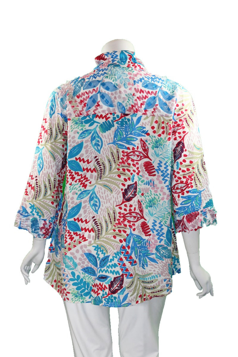 Cubism Plus Size Multi Henley Shirt 413-13567X-JM78