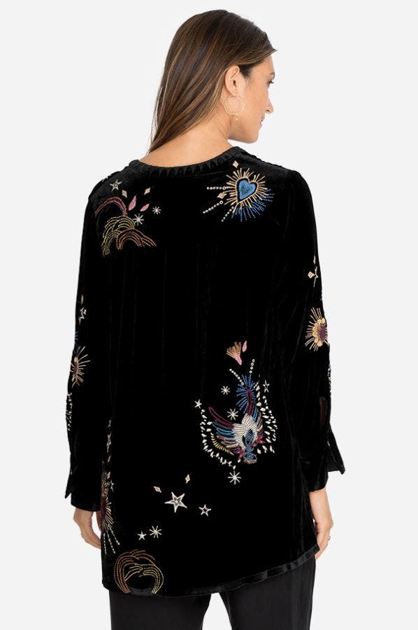 Johnny Was Plus Size Black Victoria Velvet Voyager Tunic J26021-O