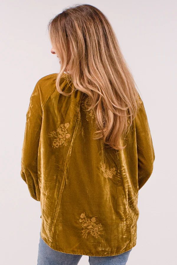 Caite & Kyla Plus Size Velvet Biscotti Top KYCO896