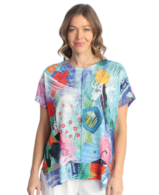 Jess & Jane Plus Size Multi Canvas Tunic LK5-1836X