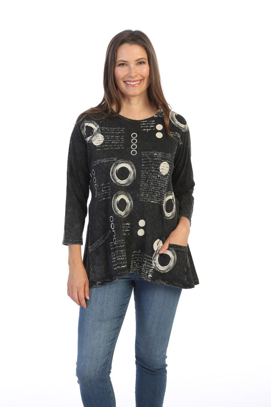 Jess & Jane Plus Size Black Memories Tunic M12-1504X