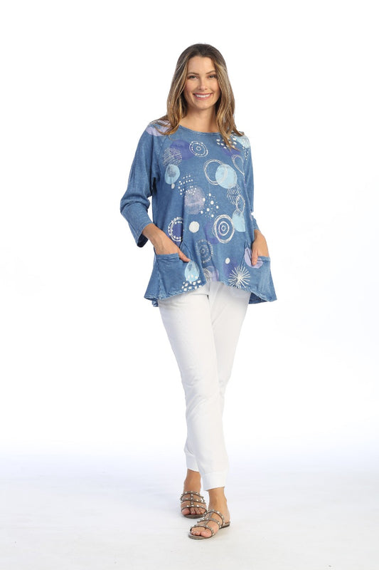 Jess & Jane Plus Size Magic Dots Cotton Pocket Tunic M12-1579X