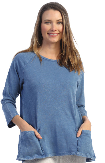 Jess & Jane Plus Size MARN Cotton Pocket Tunic M12X