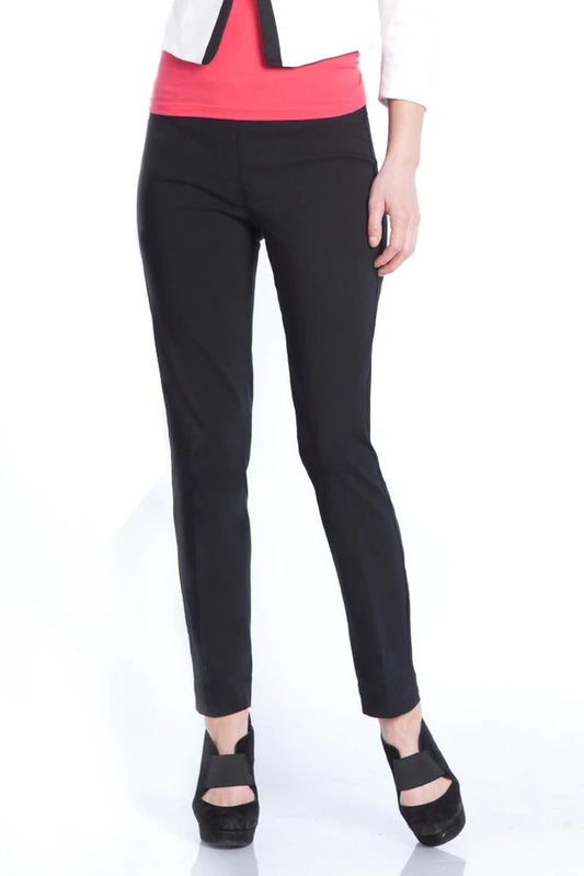Multiples Plus Size Black Wide Band Pull On Ankle Pant M2623PA
