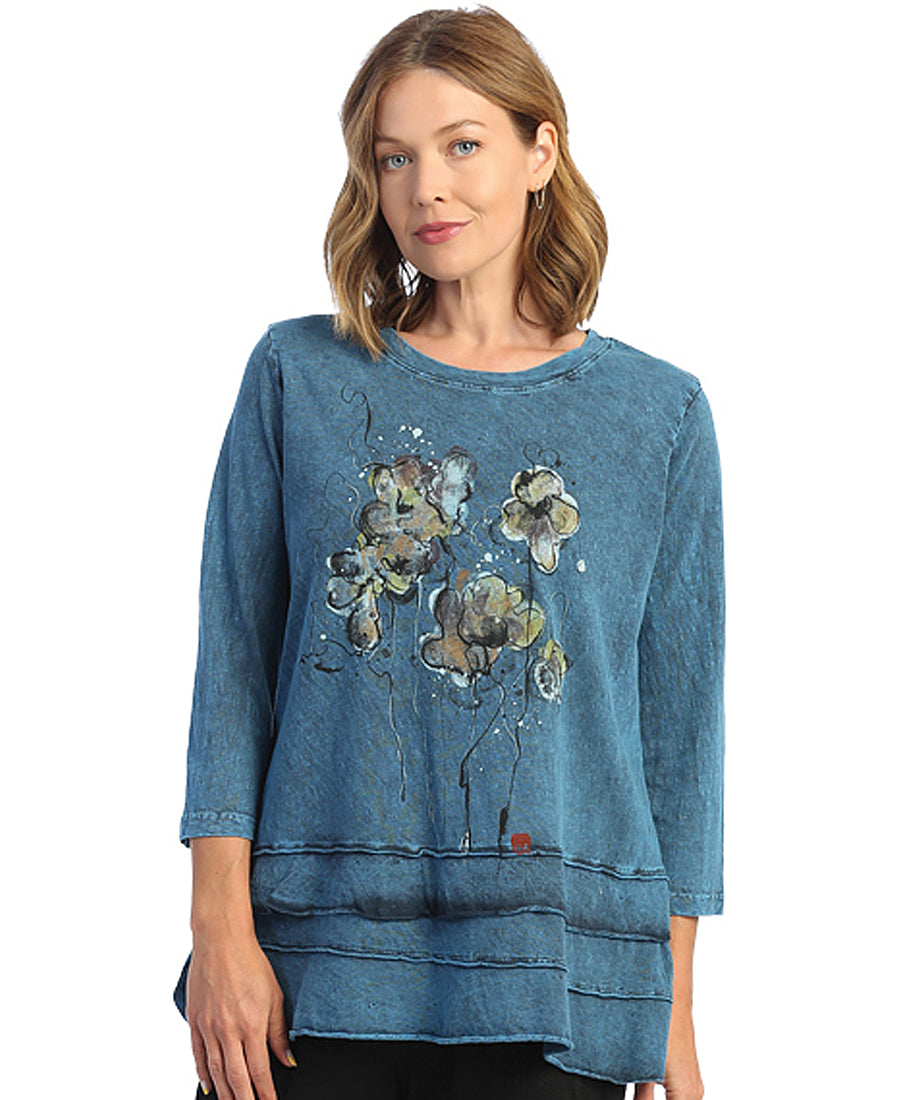 Jess & Jane Plus Size Sapr Violets Cotton Tunic M66-1538X