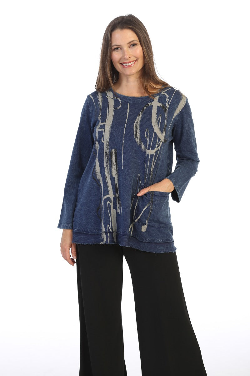 Jess & Jane Plus Size Denim Jasmine Top M73-1535X