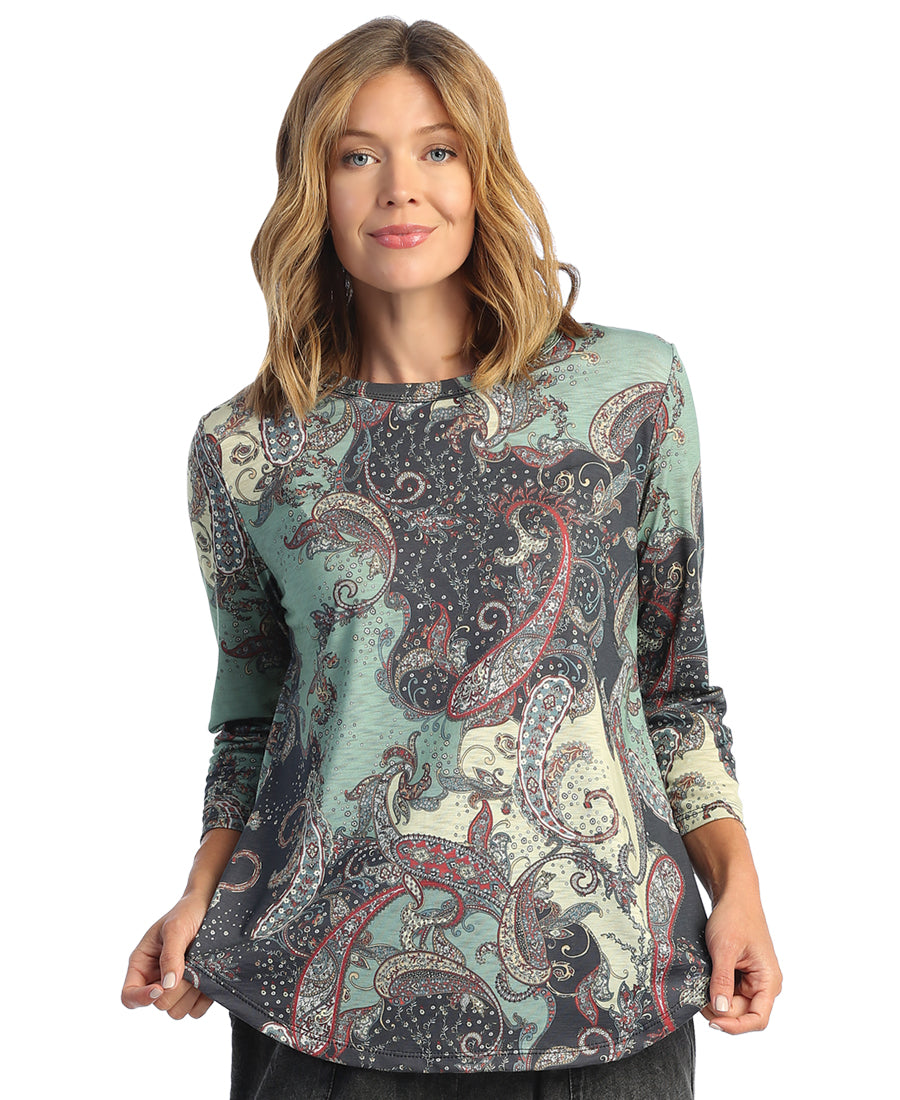 Jess & Jane Plus Size Paisley Acorn Tunic PS1-1654X