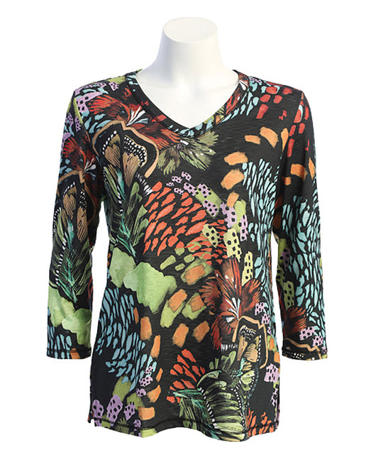 Jess & Jane Plus Size Multi Amazon V-Neck Tunic PS2-1643X