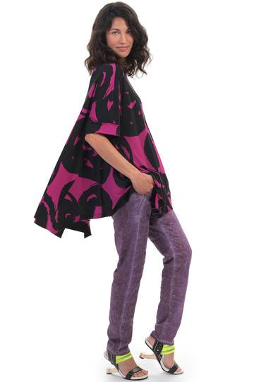 Alembika Violet Art Print Top ST317V