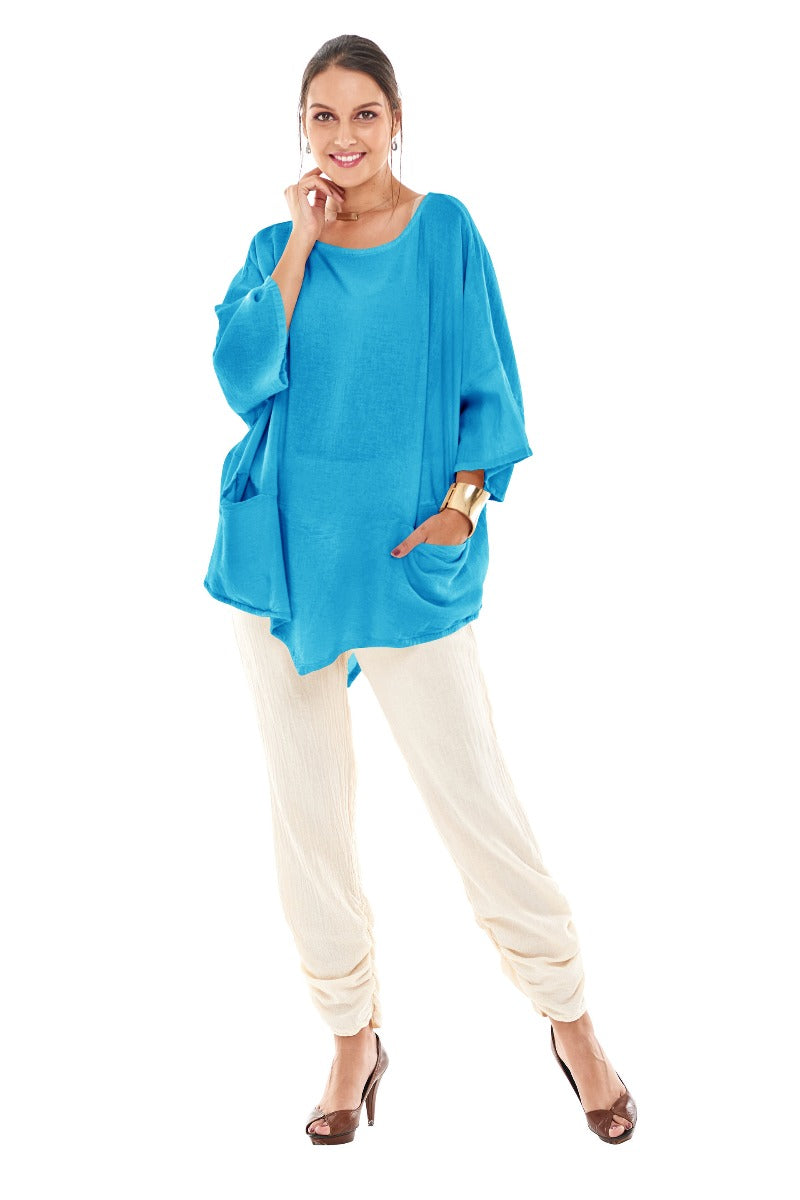 Oh My Gauze Ocean 2 Pocket Top Kitty