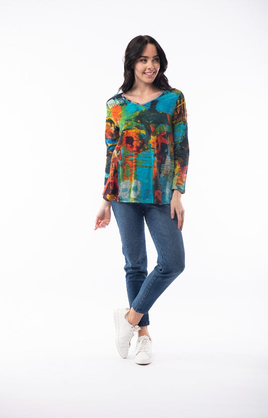 Orientique ABS Plus Size Multi Keyhole Shirt 2235-23